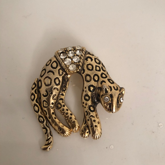 Vintage Florenza Leopard Cheetah Cat Moving Tail Pin Brooch ~ circa 1956-1981 - Picture 2 of 5